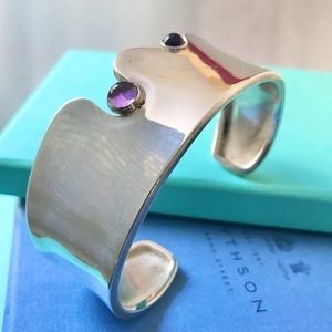 Sterling Silver with Amethysts Cuff Bracelet